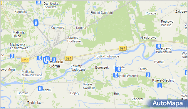 mapa Rostki-Piotrowice, Rostki-Piotrowice na mapie Targeo