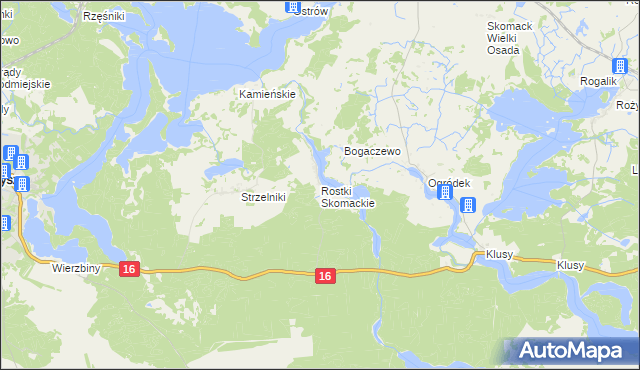 mapa Rostki Skomackie, Rostki Skomackie na mapie Targeo