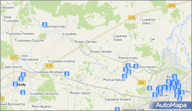 mapa Roszki-Włodki, Roszki-Włodki na mapie Targeo