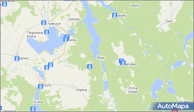mapa Rów gmina Dźwierzuty, Rów gmina Dźwierzuty na mapie Targeo