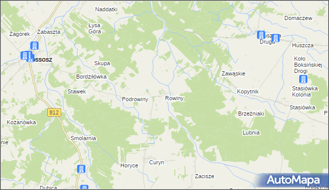 mapa Rowiny, Rowiny na mapie Targeo