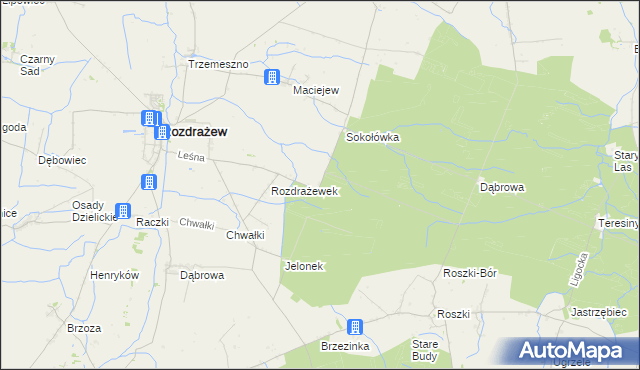 mapa Rozdrażewek gmina Krotoszyn, Rozdrażewek gmina Krotoszyn na mapie Targeo