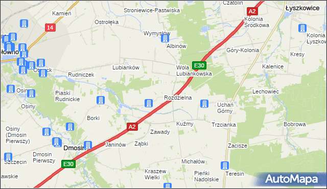 mapa Rozdzielna, Rozdzielna na mapie Targeo