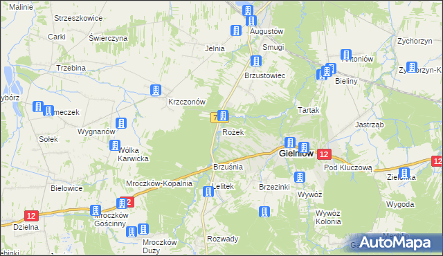 mapa Rożek, Rożek na mapie Targeo
