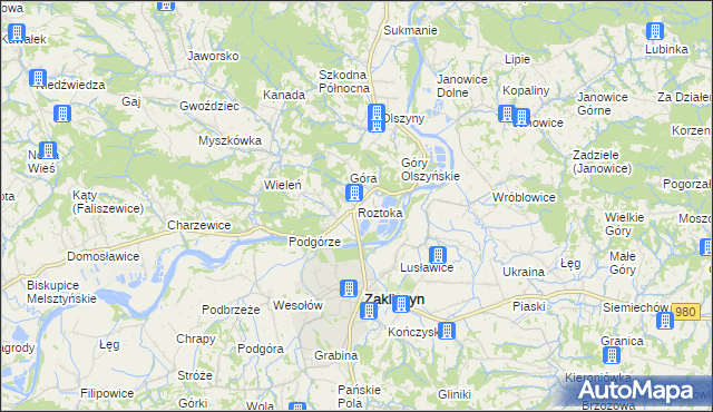 mapa Roztoka gmina Zakliczyn, Roztoka gmina Zakliczyn na mapie Targeo