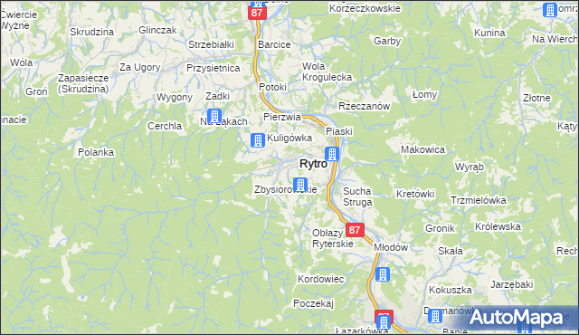 mapa Roztoka Ryterska, Roztoka Ryterska na mapie Targeo