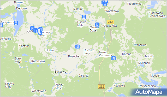 mapa Rucowe Lasy, Rucowe Lasy na mapie Targeo