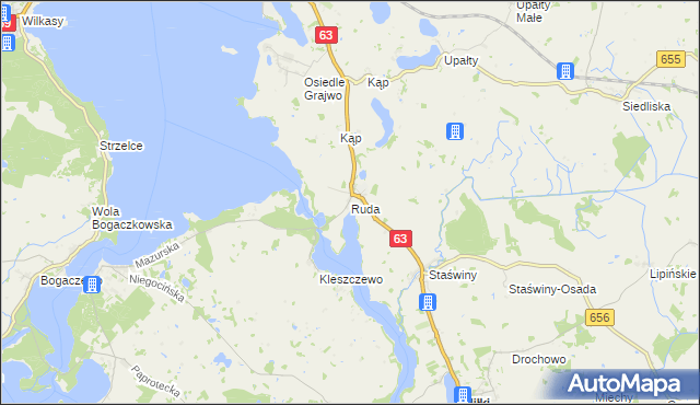 mapa Ruda gmina Miłki, Ruda gmina Miłki na mapie Targeo