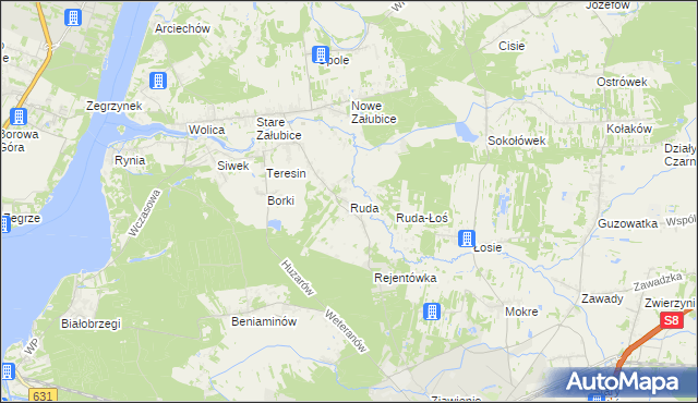 mapa Ruda gmina Radzymin, Ruda gmina Radzymin na mapie Targeo