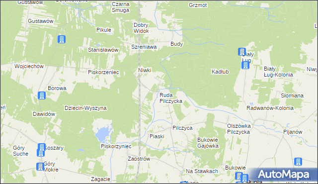 mapa Ruda Pilczycka, Ruda Pilczycka na mapie Targeo