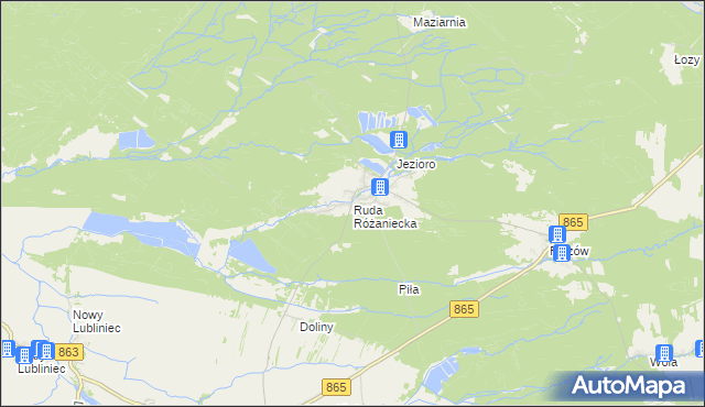 mapa Ruda Różaniecka, Ruda Różaniecka na mapie Targeo