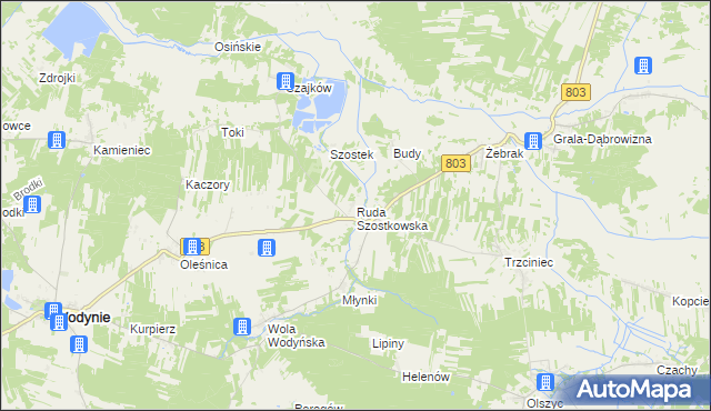 mapa Ruda Szostkowska, Ruda Szostkowska na mapie Targeo