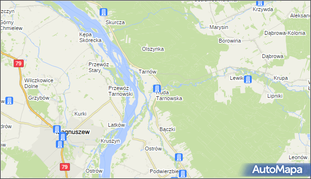 mapa Ruda Tarnowska, Ruda Tarnowska na mapie Targeo