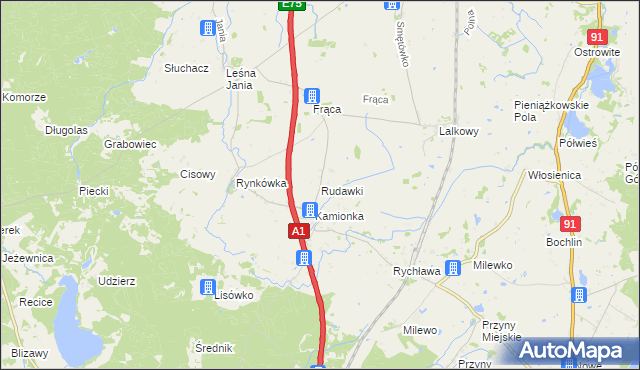 mapa Rudawki, Rudawki na mapie Targeo