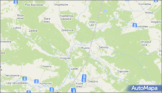 mapa Rudnik gmina Krasocin, Rudnik gmina Krasocin na mapie Targeo