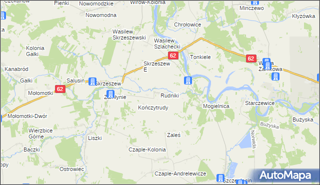 mapa Rudniki gmina Repki, Rudniki gmina Repki na mapie Targeo