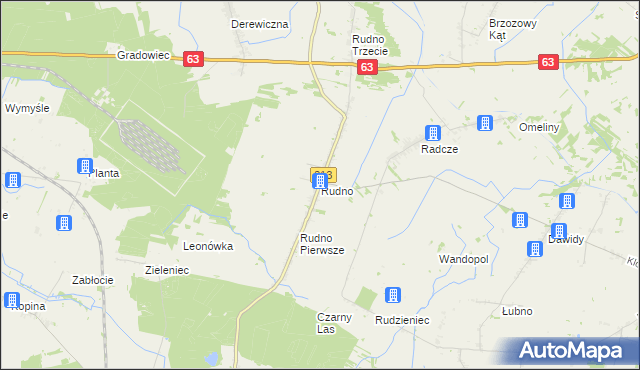 mapa Rudno gmina Milanów, Rudno gmina Milanów na mapie Targeo