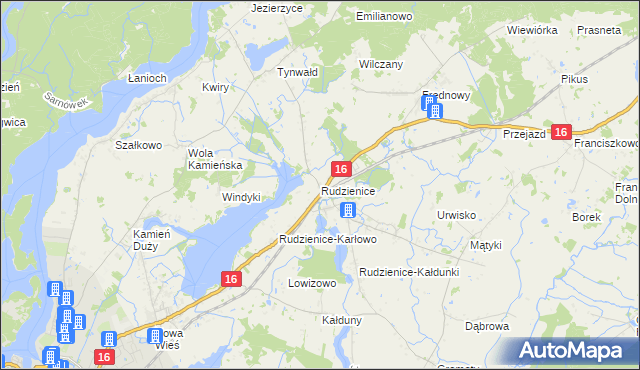 mapa Rudzienice, Rudzienice na mapie Targeo