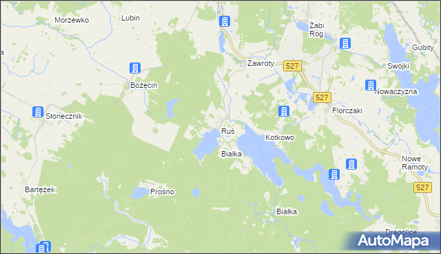 mapa Ruś gmina Morąg, Ruś gmina Morąg na mapie Targeo