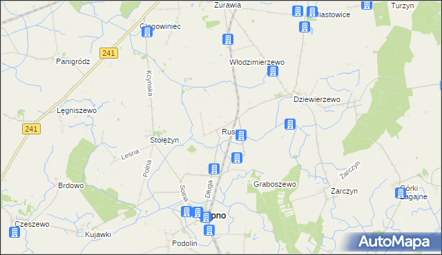 mapa Rusiec gmina Wapno, Rusiec gmina Wapno na mapie Targeo