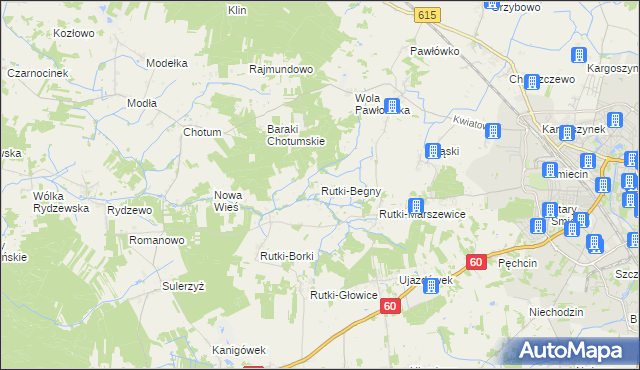 mapa Rutki-Begny, Rutki-Begny na mapie Targeo