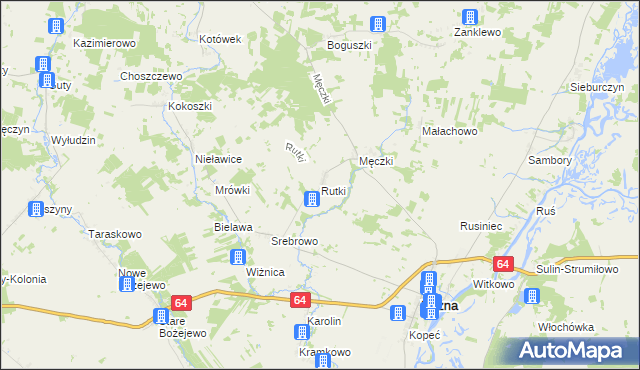 mapa Rutki gmina Wizna, Rutki gmina Wizna na mapie Targeo