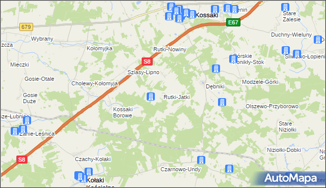 mapa Rutki-Jatki, Rutki-Jatki na mapie Targeo