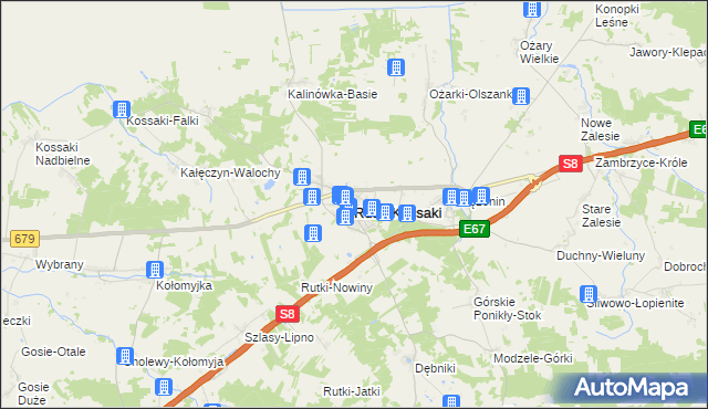 mapa Rutki-Kossaki, Rutki-Kossaki na mapie Targeo