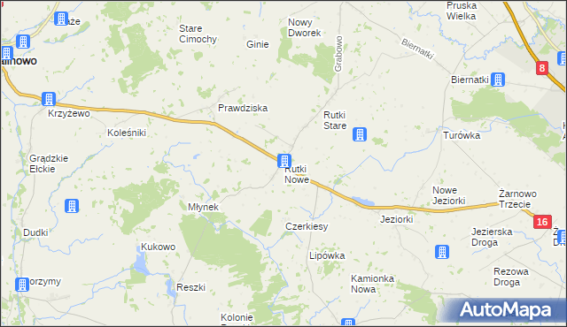 mapa Rutki Nowe, Rutki Nowe na mapie Targeo