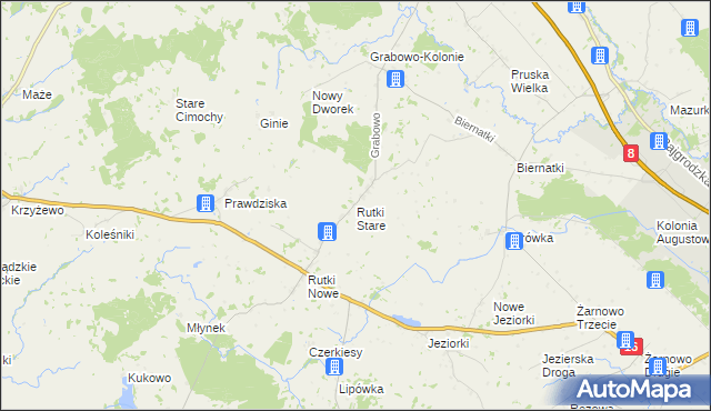 mapa Rutki Stare, Rutki Stare na mapie Targeo
