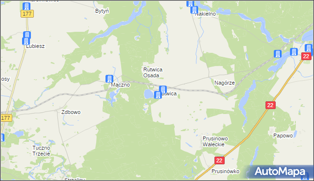 mapa Rutwica, Rutwica na mapie Targeo