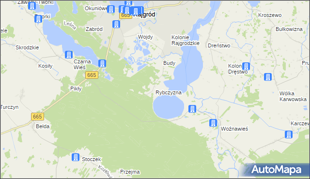 mapa Rybczyzna, Rybczyzna na mapie Targeo