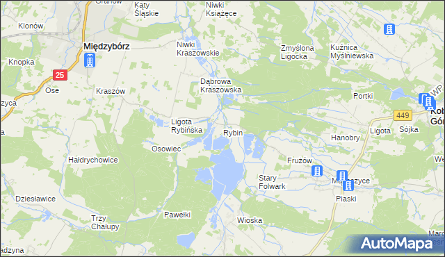 mapa Rybin, Rybin na mapie Targeo