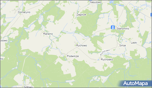 mapa Rychowo, Rychowo na mapie Targeo