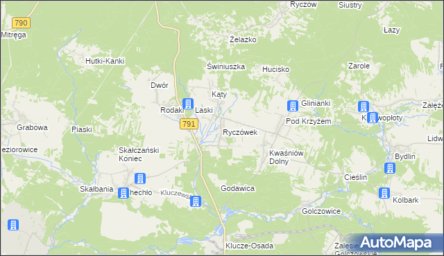 mapa Ryczówek, Ryczówek na mapie Targeo