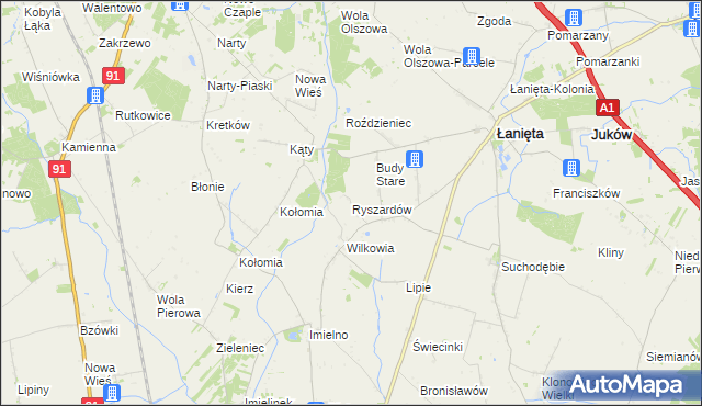 mapa Ryszardów, Ryszardów na mapie Targeo