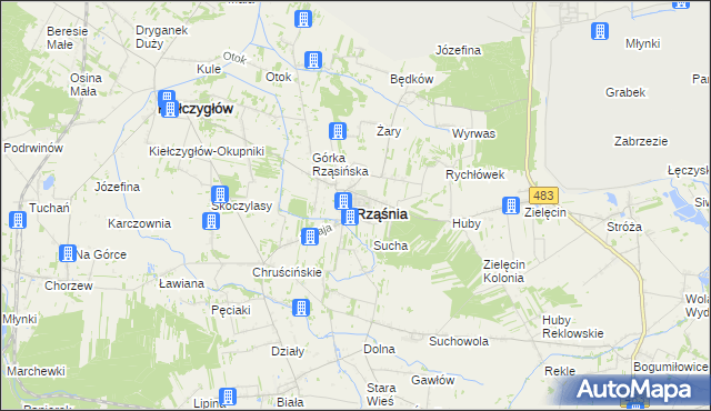 mapa Rząśnia, Rząśnia na mapie Targeo