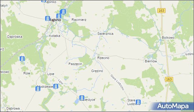 mapa Rzecino, Rzecino na mapie Targeo