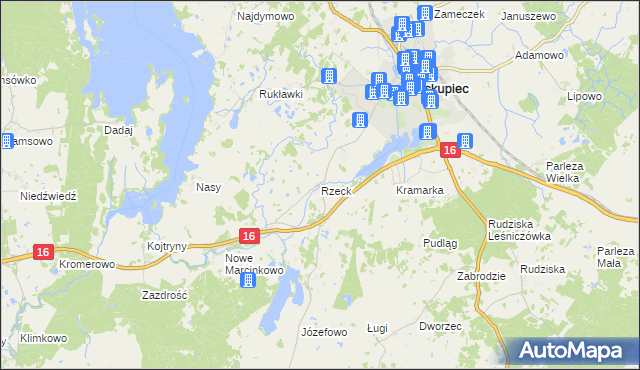 mapa Rzeck, Rzeck na mapie Targeo