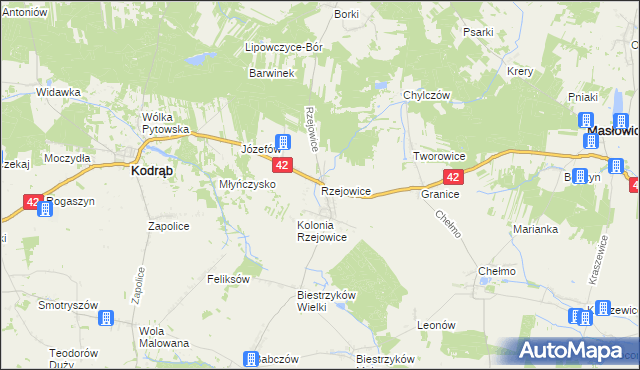 mapa Rzejowice, Rzejowice na mapie Targeo