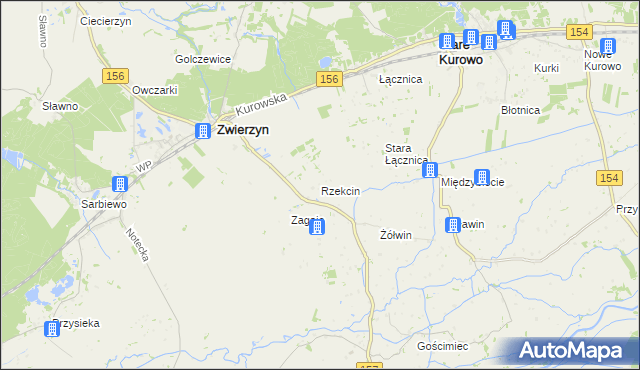 mapa Rzekcin, Rzekcin na mapie Targeo