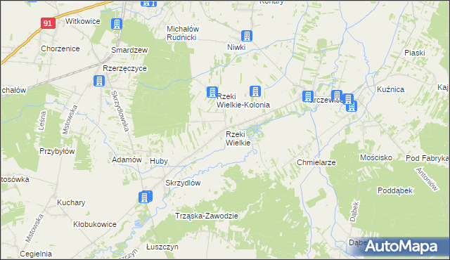 mapa Rzeki Wielkie, Rzeki Wielkie na mapie Targeo
