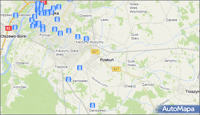 mapa Rzekuń, Rzekuń na mapie Targeo