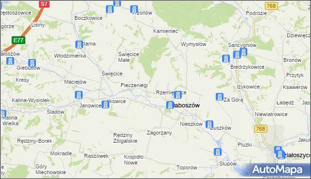 mapa Rzemiędzice, Rzemiędzice na mapie Targeo