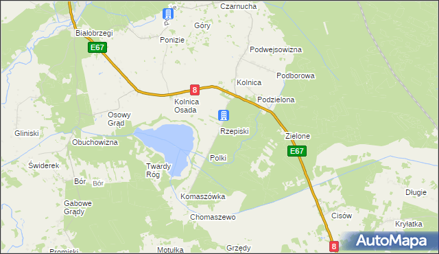 mapa Rzepiski, Rzepiski na mapie Targeo