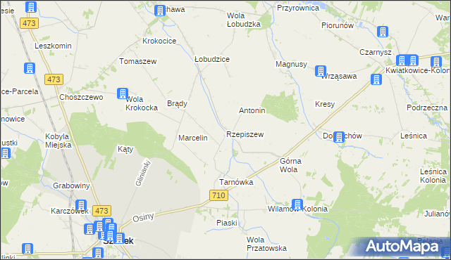 mapa Rzepiszew, Rzepiszew na mapie Targeo