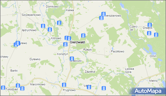mapa Rzepki gmina Grunwald, Rzepki gmina Grunwald na mapie Targeo