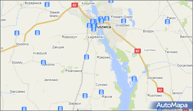 mapa Rzepowo gmina Kruszwica, Rzepowo gmina Kruszwica na mapie Targeo