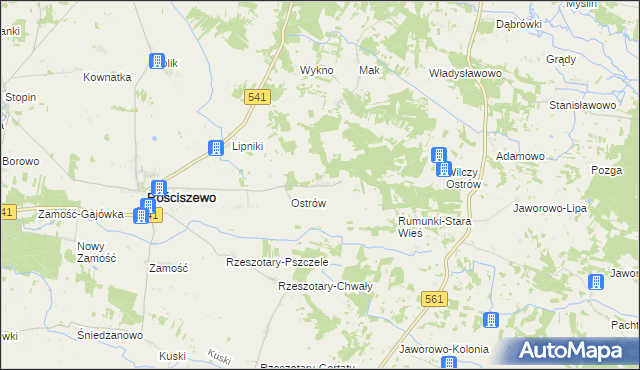 mapa Rzeszotary-Zawady, Rzeszotary-Zawady na mapie Targeo