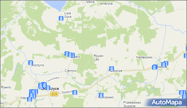 mapa Rzuski Las, Rzuski Las na mapie Targeo